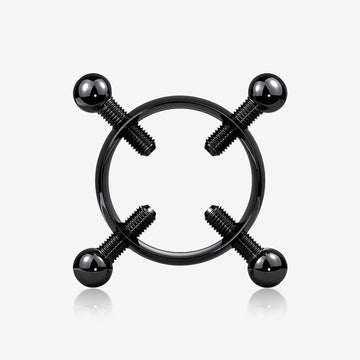 Blackline Non-Piercing Adjustable Screw Clamp Nipple Ring